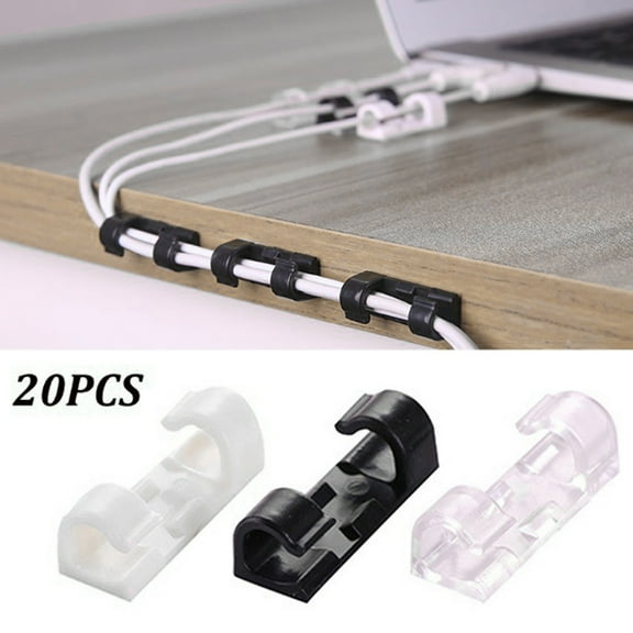 LUDLZ Long Lasting Cable Clips for TV PC Laptop Home Office 20 Count