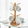 thumbnail image 1 of LUDLZ Tree Shape Wood Easy to Clean 1-Tier 6 Cup Mug Tree & Storage Rack, 1 of 2