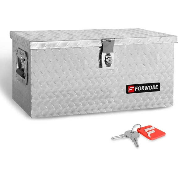 LUDYSHARE 20" Aluminum Truck Tool Box, Lockable & Waterproof, Side Handle, for Pickup, RV, Trailer & Garage (Silver)