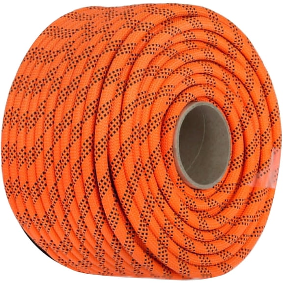 LUDYSHARE 5/8 Inch x 100 Feet Arborist Bull Rope - High Strength 8200 Lb Breaking Strength Double Braid Rope Tree Felling Rope Outdoor Polyester Rope for Hiking Camping, Orange