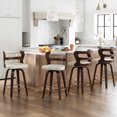 thumbnail image 1 of LUE BONA 26" Counter Height Bar Stools Set of 4, Swivel Counter Stools with Back for Kitchen, Light Beige Gray, 1 of 7