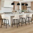 thumbnail image 1 of LUE BONA 360° Swivel Bar Stools Set of 2, 26 Inch Counter Height Bar Stools, Modern Faux Leather with Enlarged Seats, Metal Legs for Kitchen Island, Dining, Ivory, 1 of 7