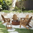 thumbnail image 1 of Dycanpo Folding Adirondack Chairs Set of 4,Fire Pit Patio Garden Chair with Cup Holder,Brown, 1 of 7