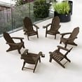 thumbnail image 1 of Dycanpo Folding Adirondack Chairs Set of 6,Fire Pit Patio Garden Chair with Cup Holder,Dark Brown, 1 of 7