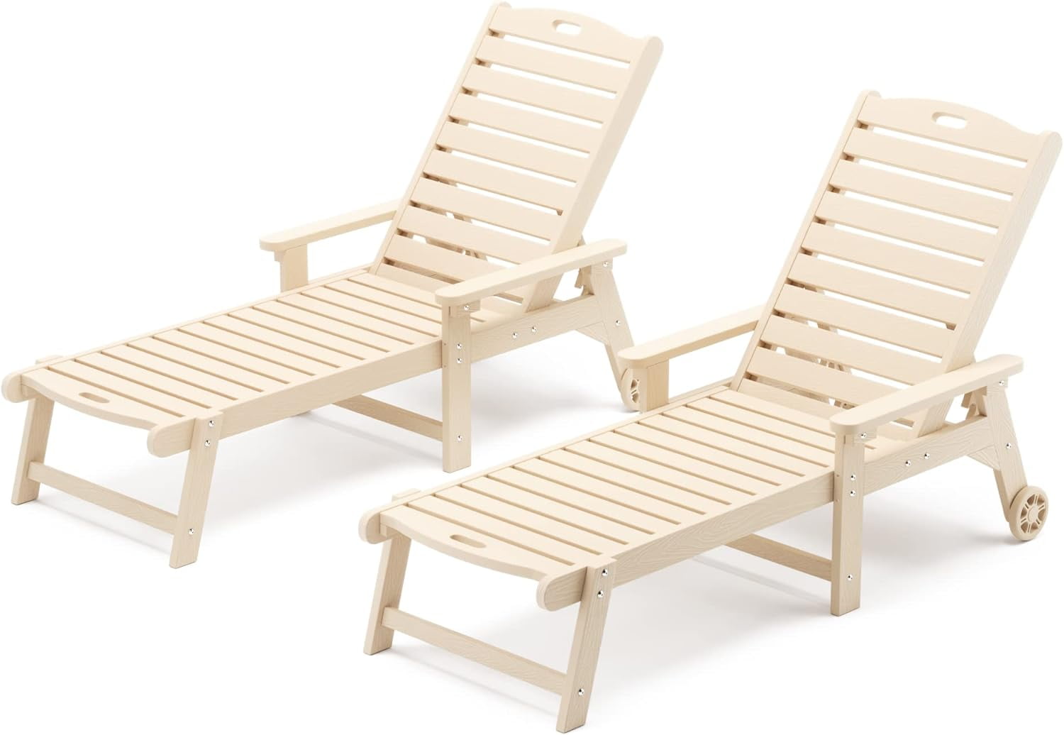LUE BONA Outdoor Chaise Lounge Chairs Set of 2, HDPS Material, 3Year