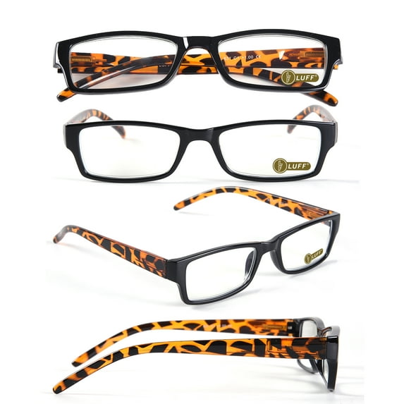 LUFF 4Packs Resist-Blue-Light Resin Reading Glasses - Fashion HD Reader,for Women/Men,4.0x
