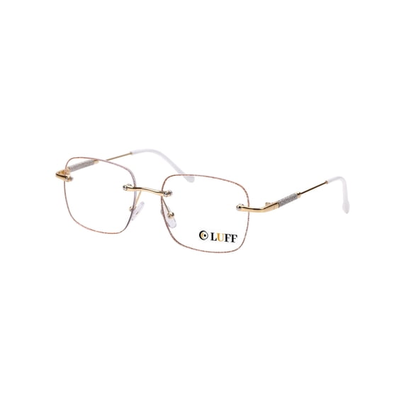 LUFF Rimless Reading Glasses for Women Blue Light Blocking,Fashion Metal Computer Readers,Frameless Eyeglasses Anti Eyestrain