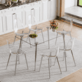 thumbnail image 1 of LUFTUT 7-Piece Glass Dining Table Set for 6, 51" Rectangular Tempered Glass Table with Metal Legs, 6 Clear Thick Acrylic Chairs, Modern Dining Room/Kitchen Set, Easy Assembly, 300 lbs, 1 of 12