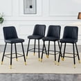 thumbnail image 1 of LUFTUT Bar Stools Set of 2, Counter Height Barstools with Back, Modern Faux Leather Kitchen Stools, 27" Black Barstools with Stable Metal Legs for Small Spaces, Kitchen Island, Coffee Corner, 1 of 8