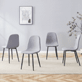 thumbnail image 1 of LUFTUT Dining Chairs Set of 4, Modern Kitchen & Dining Room Side Chairs, Grey Fabric Seat, Sturdy Black Metal Legs, Armless Accent Seating, 1 of 8