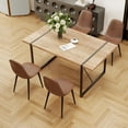 thumbnail image 1 of LUFTUT Dining Table Set for 4, Modern 55'' Wood Dinette Table Set for 4 with Fabric Dining Chairs,Table and Chairs Set of 4,Ideal for Kitchen Dining Room, 1 of 9