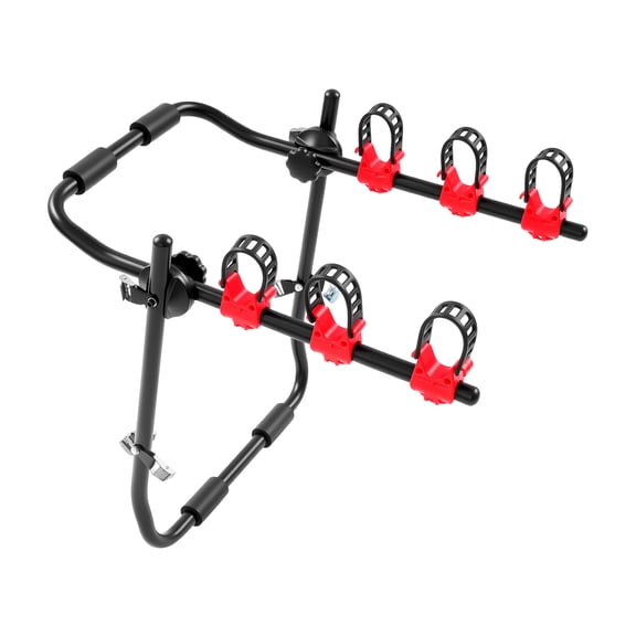 LUGBING Bike Rack for Car, 3-Bicycle Trunk Mounted Bike Rack Carrier for Sedan Hatchback SUV Minivan, 44.1 Lbs Capacity, Carbon Steel Construction