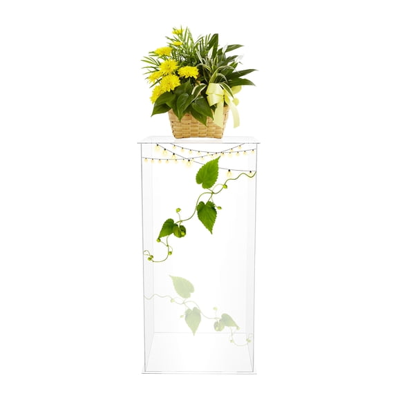 LUGBING Clear Acrylic Display Case 121224 Inch Freestanding Showcase, 6.6 LBS Weight Bearing Display Box for Wedding Centerpieces, Flowers, Collectible Decor