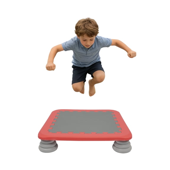LUGBING Kids Trampoline 25.59" Square, Indoor Outdoor Bouncing Toy for Age 3+ with Safe Rounded Edge, 154.32 lbs Capacity