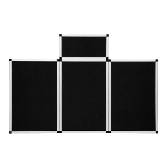 LUGBING Trifold Poster Display Board Black 3+1 Folding Display Board with Carry Bag