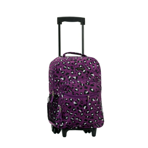 LUGGAGE 17 ROLLING BACKPACK, PURPLELEOPARD