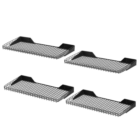 LUGO 24"x12" Garage Wall Shelves, 4 Pack, Black