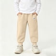 thumbnail image 1 of LUGOGNE Boys Jogger Pants Warm Fleece Lined Active Sweatpants Textured Kids Fall Winter Clothing with Pockets Beige,Size 2 T, 1 of 9