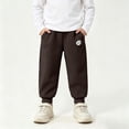 thumbnail image 1 of LUGOGNE Boys Jogger Pants Warm Fleece Lined Active Sweatpants Textured Kids Fall Winter Clothing with Pockets Coffee,Size 7, 1 of 9