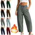 thumbnail image 1 of LUGOGNE Capri Sweatpants for Women High Waisted Drawstring Cropped Sweatpants with Pockets Baggy Relaxed Fit Comfy Lounge Capris for Workout Gym Casual Daily Gray,XXL, 1 of 6