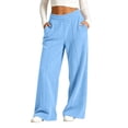 thumbnail image 1 of LUGOGNE Girls Corduroy Pants with Pockets - Elastic Waist Straight Leg Casual Sweatpants Kids Clothing Blue,Size 14, 1 of 8