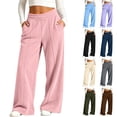 thumbnail image 1 of LUGOGNE Girls Corduroy Pants with Pockets - Elastic Waist Straight Leg Casual Sweatpants Kids Clothing Pink,Size 12, 1 of 8