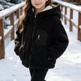 thumbnail image 1 of LUGOGNE Girls Sherpa Fleece Jacket Hooded Long Sleeve Full Zip Warm Teddy Coat Casual Loose Fit Outerwear with Multiple Pockets Kids Fall Winter Clothing, 1 of 7