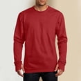 thumbnail image 1 of LUGOGNE Mens Tshirt Long Sleeve Crewneck Athletic Tops with Thumb Holes Comfortable Lightweight Workout Gym Running Pullover Tee Red,XL, 1 of 7