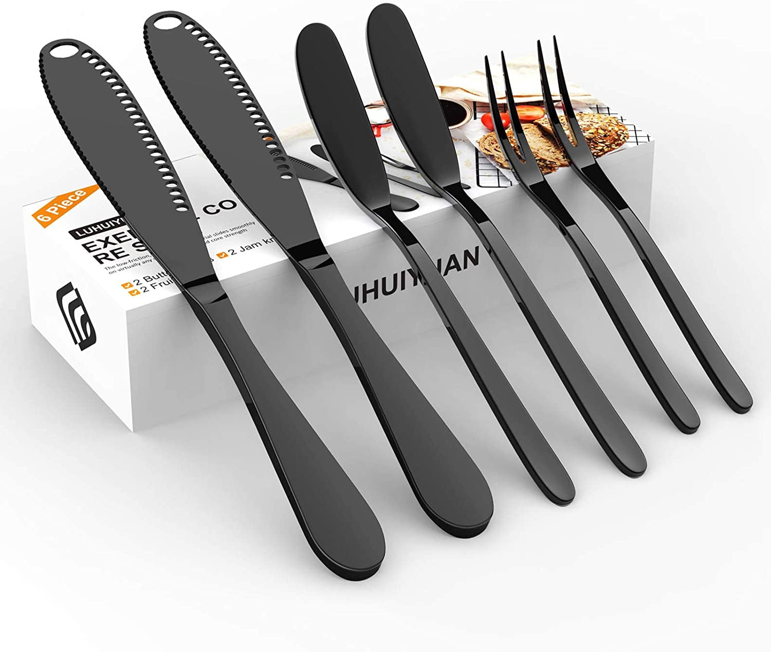 LUHUIYUAN Butter spreader Set /2 Cheese Spreaders,2 of Cocktail Forks 2