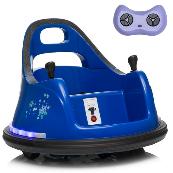 LUIBAS 12V Electric Kids Car Ride On Bumpin Bumper Car for 1.5-6 Years Old Boys and Girls, Electric Bumper Car Toy Gifts W/Parent Remote Control, 360° Spin, Music and Bright LED Lights, Dark Blue