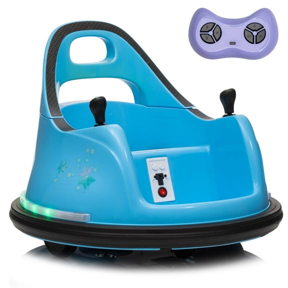 LUIBAS 12V Electric Kids Ride on Bumpin Bumper Car for 1.5-6 Years Old Boys and Girls, Electric Bumper Car Toy Gifts W/Parent Remote Control, 360° Spin, Music and Bright LED Lights, Blue