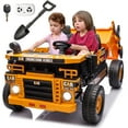thumbnail image 1 of 12V 10AH 2-Seater XL Kids Ride on Truck Electric Toy Car with Electric Dump Bed, Parents Remote Control Kids Car Tractor Toys Ride-on Dump Truck for Boys and Girls Ages 3+, Yellow, 1 of 6