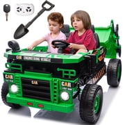 12V 10AH 2-Seater XL Kids Ride on Truck Electric Toy Car with Electric Dump Bed, Parents Remote Control Kids Car Tractor Toys Ride-on Dump Truck for Boys and Girls Ages 3+, Geen