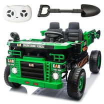 LUIBAS 24V 4WD 2-Seater XL Kids Ride on Truck Electric Toy Car with Electric Dump Bed, Parents Remote Control Kids Car Tractor Toys Ride-on Dump Truck for Boys and Girls Ages 3 , Green