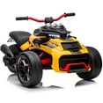 thumbnail image 1 of LUIBAS 24V Kids ATV Ride On Motorcycle Electric 3 Wheeler Ride-On Electric ATV Kids Ride On Toys for Kids with Battery Powered Motor, EVA Wheels, w/LED Lights, Bluetooth, MP3 for 3+ Years, Yellow, 1 of 6