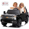 thumbnail image 1 of LUIBAS 24V Ride on Toy, 2 Seater Licensed Chevrolet Silverado HD with Remote Control, Battery Powered Kids Electric Ride on Truck for Boys Girls with Wear-Resistant EVA Tires, Music, Bluetooth, Black, 1 of 7