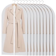LUIISIS 10 Pack Clothes Cover Protector Bags, 23.62*47.24 In Lightweight Dustproof Clothes Protectors Bag with Zipper, Clear Hanging Garment Bags for Closet Storage and Travel