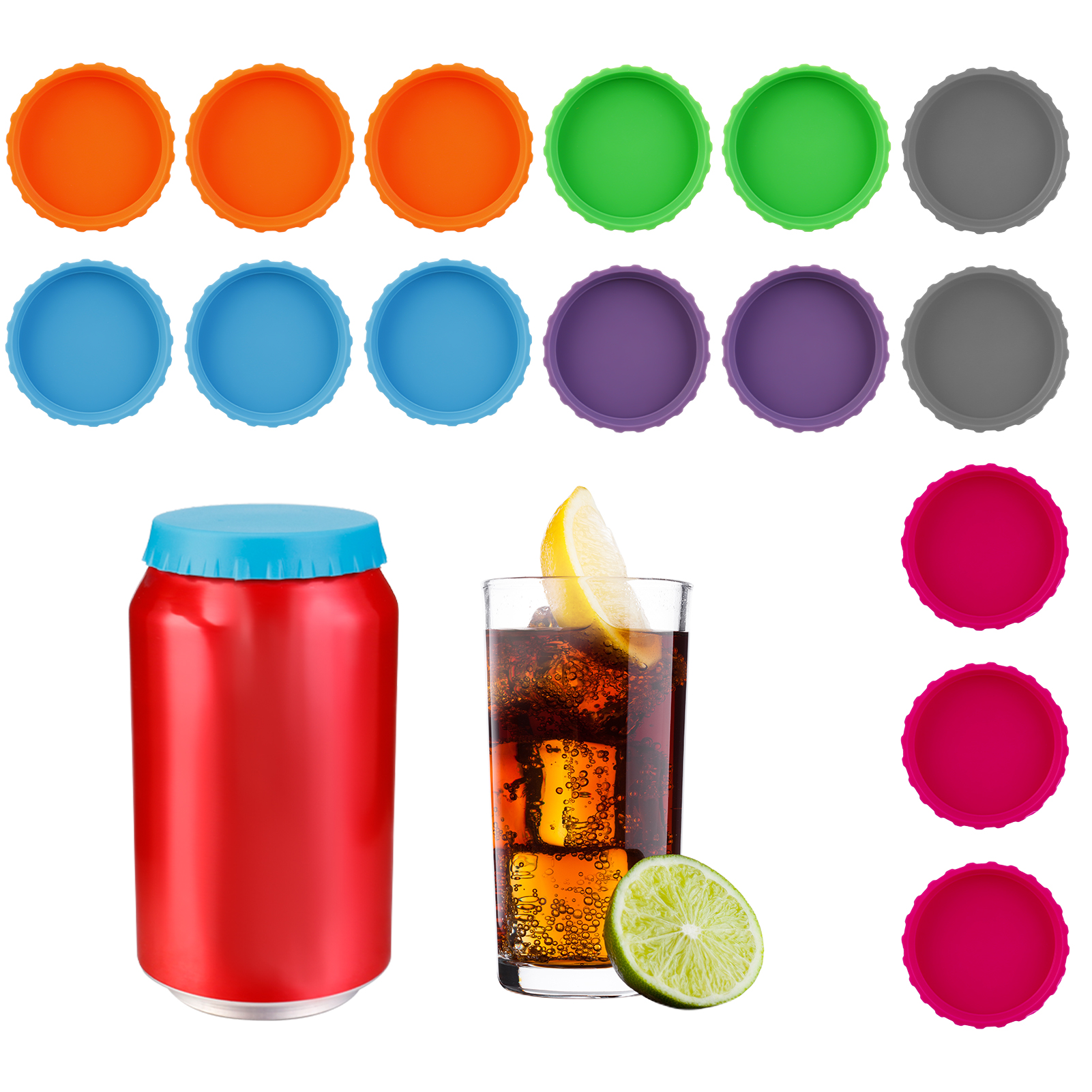 LUIISIS 10 Pcs Silicone Can Lids, Reusable Pop Can Lids for Standard