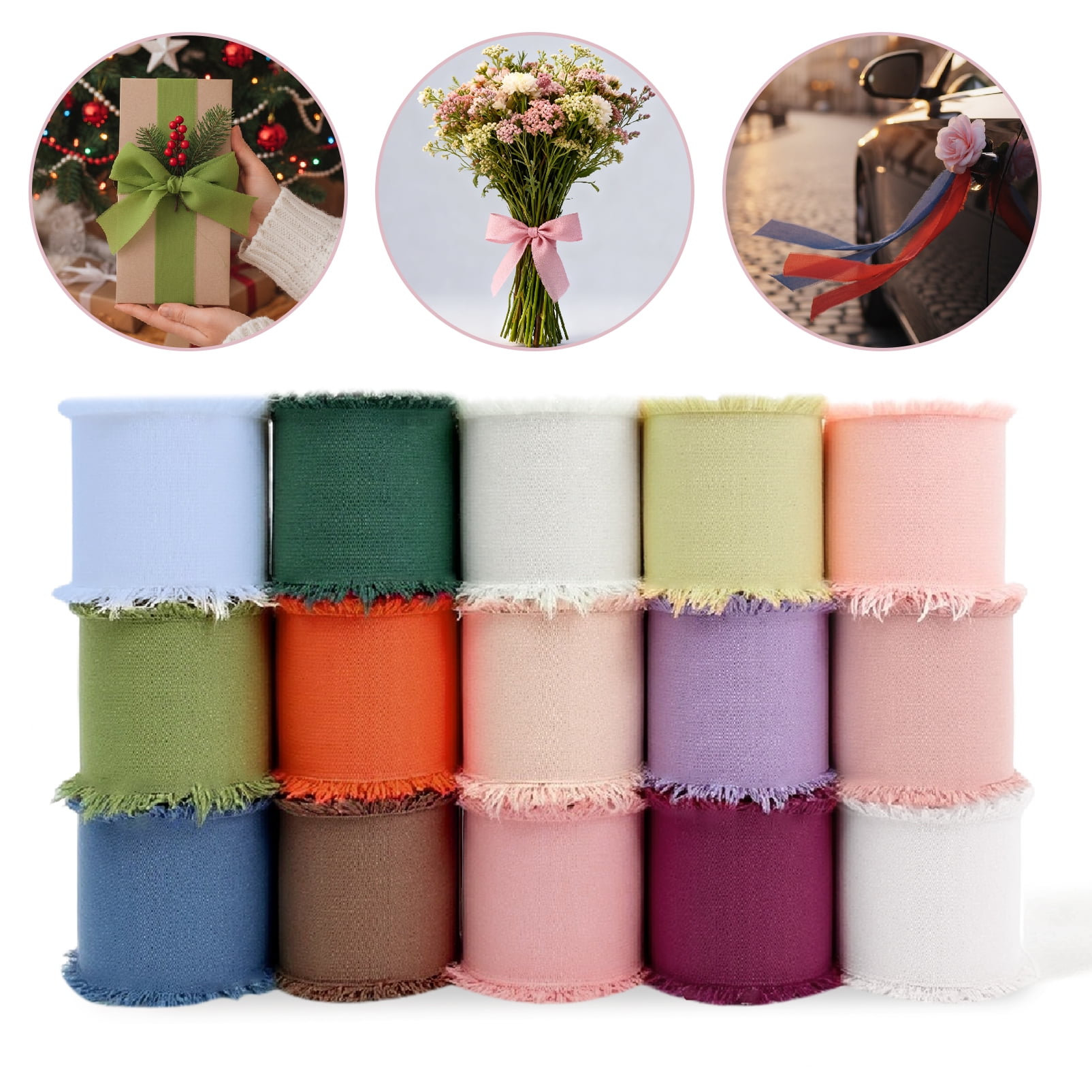 Glarks 10 Rolls Velvet Ribbon Set - 9 Yards Each, 0.4" Wide, 10 Colors For Gift Wrapping, Crafts, Weddings