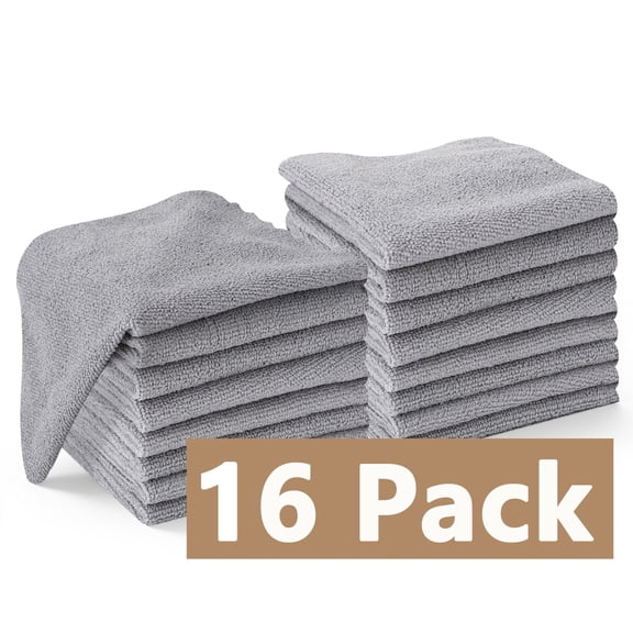 LUIISIS 16 Pack Combed Cotton Cleaning Cloths, Reusable Absorbent Cleaning Rags Bulk, Soft Washable Cleaning Towels for Kitchen, Home & Car, 10.6" x 10.6"