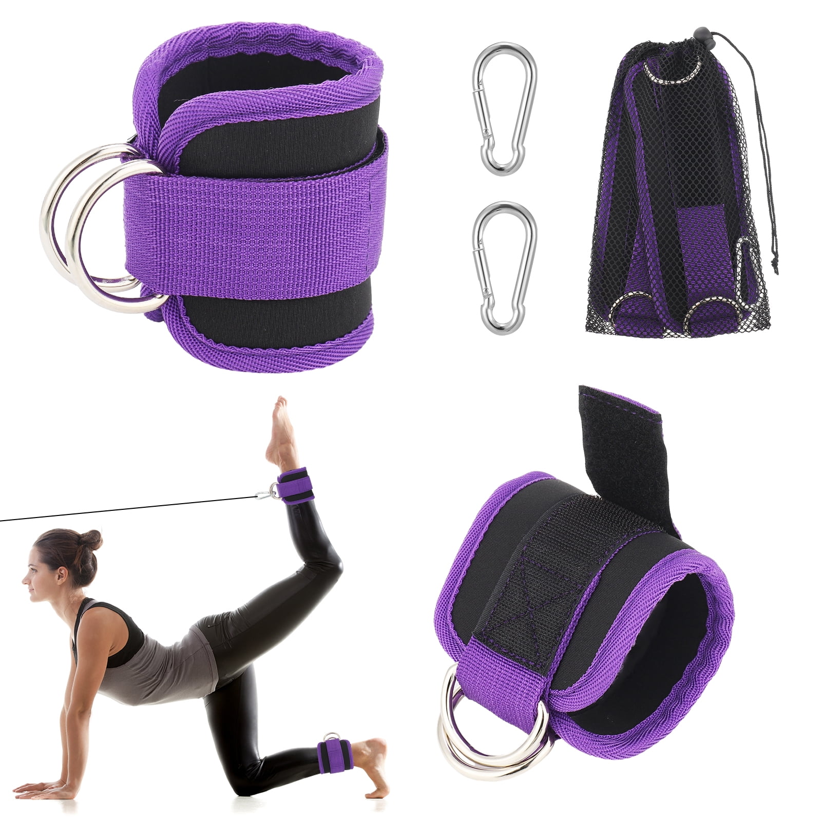 LUIISIS 2 Pcs Ankle Strap for Cable Machines, Adjustable Ankle Strap