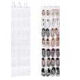 thumbnail image 1 of LUIISIS 28 Large Pockets Over The Door Shoe Organizer, Hanging Shoe Organizer for Closet, Premium Clear Shoe Rack for Door, Shoes Hanger Organizers Storage Holder for Back of Door and 3 Metal Hook, 1 of 7