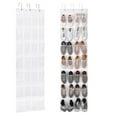 thumbnail image 1 of LUIISIS 28 Large Pockets Over The Door Shoe Organizer, Hanging Shoe Organizer for Closet, Premium Clear Shoe Rack for Door, Shoes Hanger Organizers Storage Holder for Back of Door and 3 Metal Hook, 1 of 7