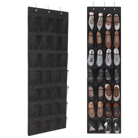 LUIISIS 28 Large Pockets Over The Door Shoe Organizer, Hanging Shoe Organizer for Closet, Shoes Hanger Organizers Storage Holder for Back of Door and 3 Metal Hook