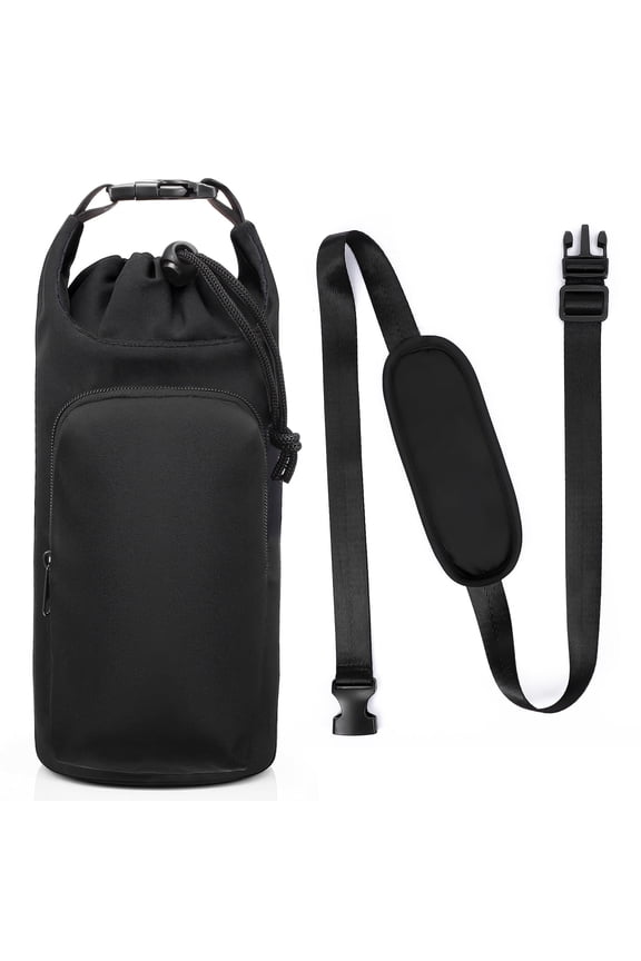 20 to 40 oz Water Bottle Holder, Water Bottle Bag with Adjustable Detachable Shoulder Strap, Bike Water Bottle Carrier, Water Bottle Sling with Phone Pocket for Hiking Camping Travelling