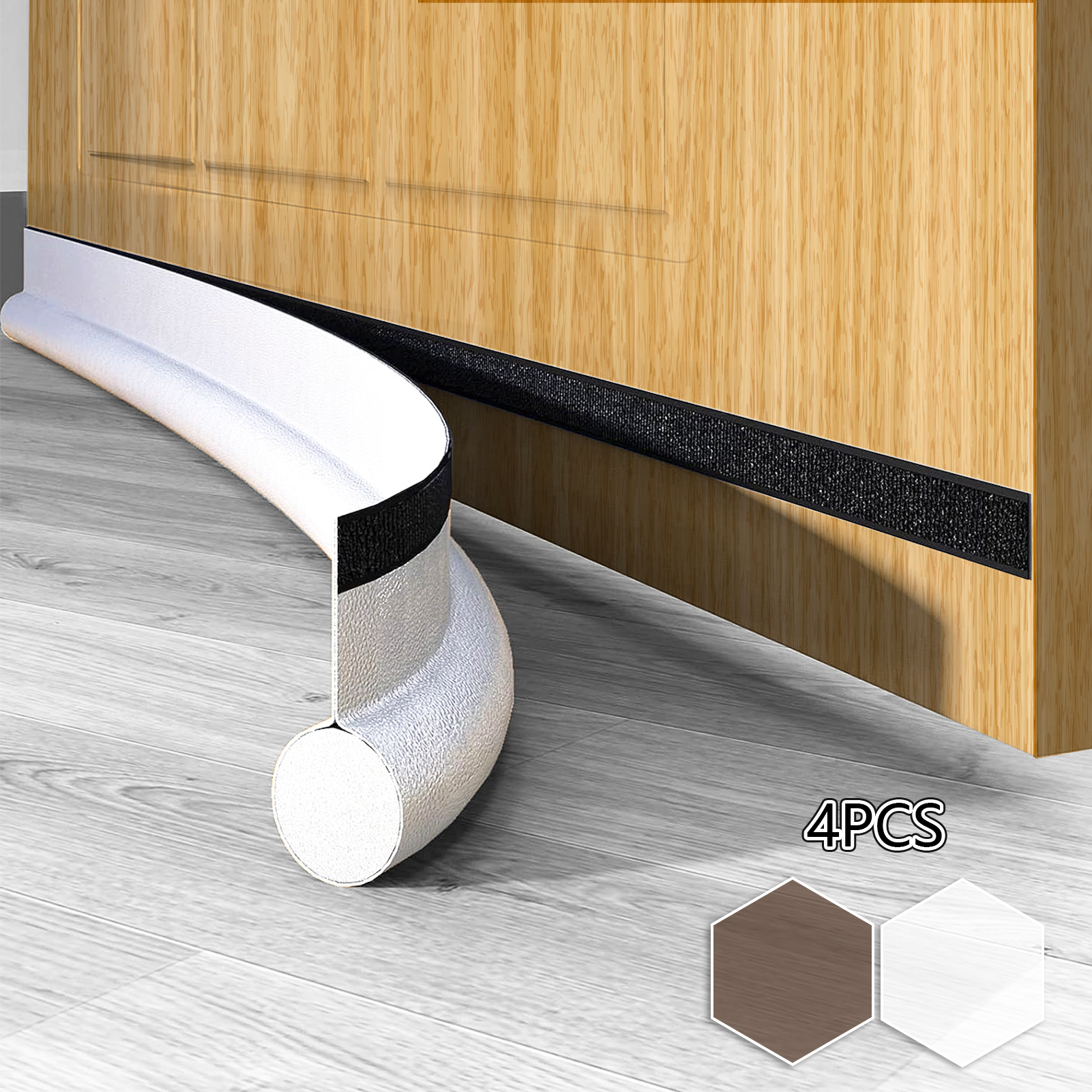 LUIISIS 4 PCS Door Draft Stopper, 24 Inch Under Door Weather Blocker, Door Snake Draft Stopper
