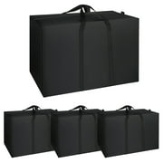 LUIISIS ​4 Pack Extra Large Moving Bags with Zippers, 115L Oxford Cloth Storage Totes with Reinforced Handles, Waterproof, Heavy Duty Storage Bags for Moving,Co