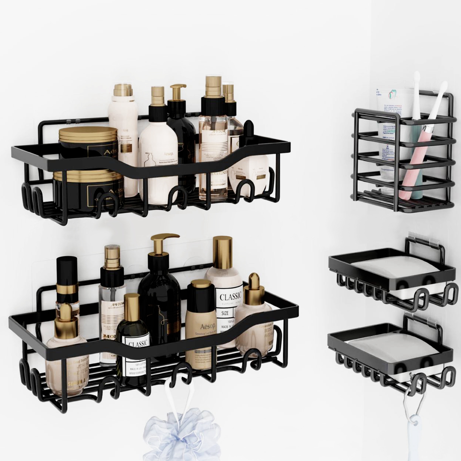 Niffgaff 2 Pack Shower Caddies Bathroom Organizer Bathroom Shelves