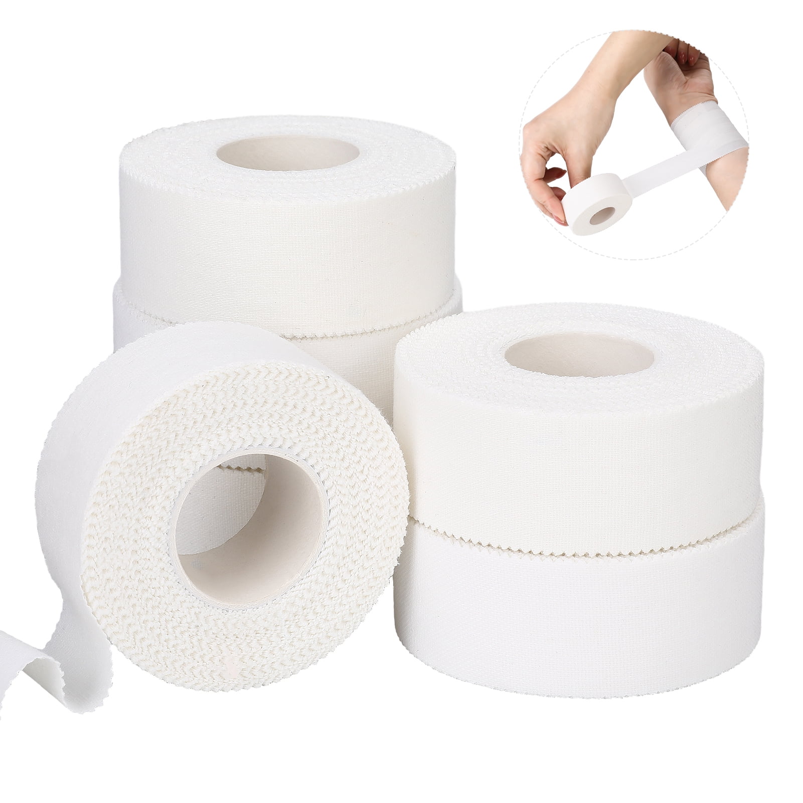 LUIISIS 6 Rolls Athletic Sports Tape, 1 inch x 11 Yards Cotton Sports Tape, No Sticky Residue Wrist Ankle Tape, Self Stick Medical Tape for Gymnastics Boxing Lacrosse Climbing Hockey