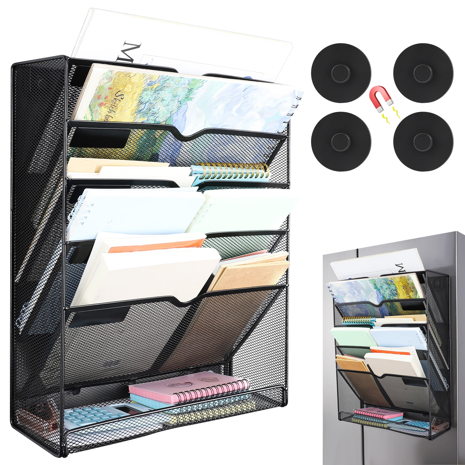 LUIISIS 6Tier Wall File Organizer, No Drilling Installation